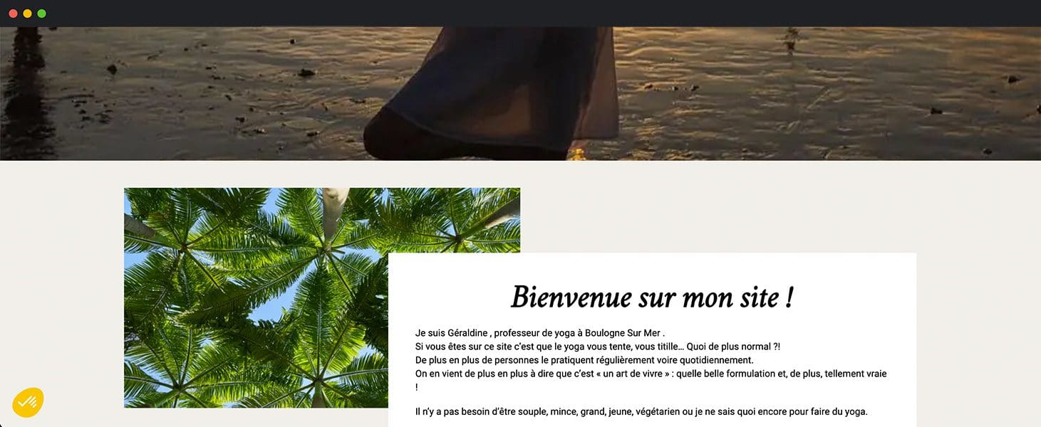 Site web vitrine de yoga m développé par un développeur web freelance à lille