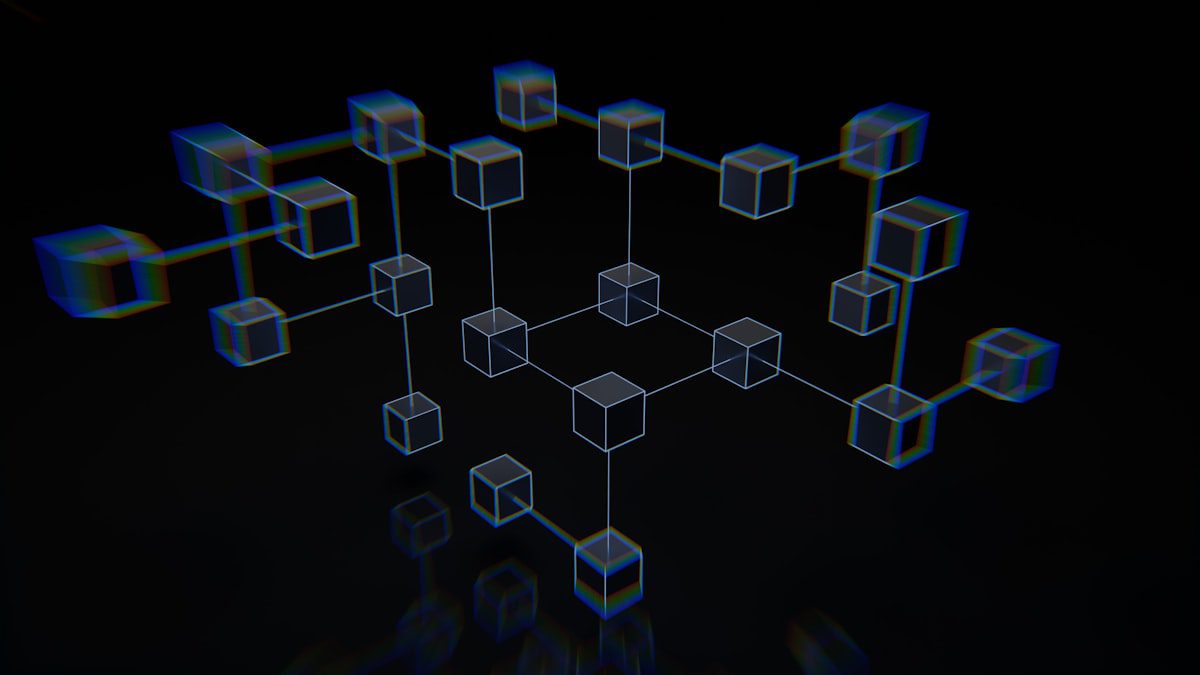 Réseau de cubes reliés entre eux, image du suivi des données