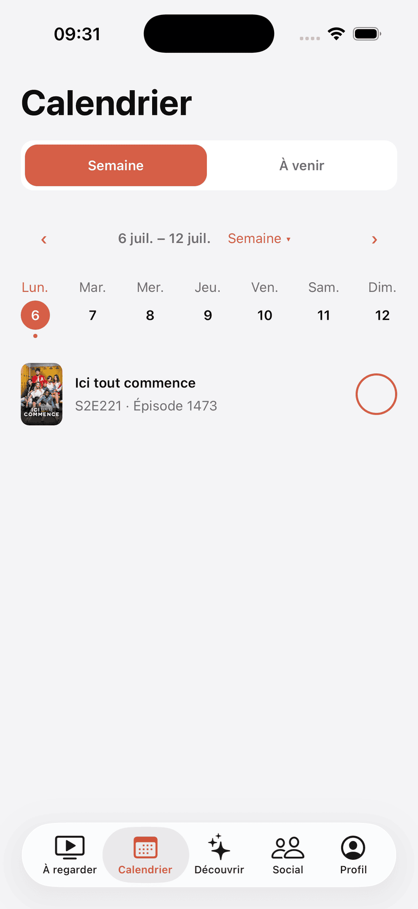 Calendrier des sorties dans Suivu